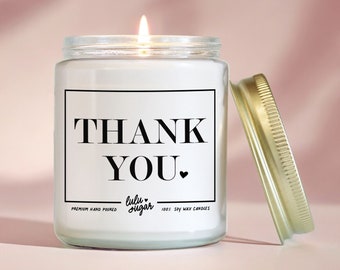 Thank You Candle Gift: Hand-Poured Soy Wax Candle