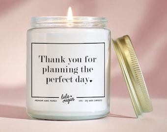 Wedding Planner Thank You Gifts, Thank You for Planning the Perfect Day Candle, Gifts for Wedding Day Thank You Gifts, Wedding Day of Gifts