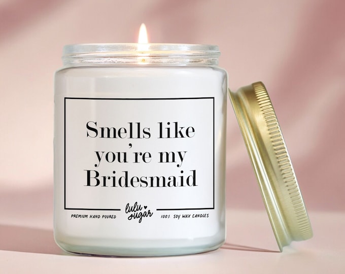 Bridesmaid Candle | Bridal Party Gift Candle | Scented Soy Candle | Soy Candle Gift | Wedding Party Gift Candle | Bridesmaid Proposal Gift