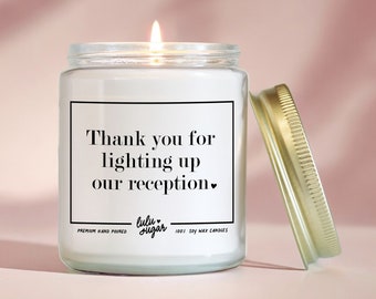 Wedding DJ Thank You Gifts, Thank You for Lighting Up Our Reception Candle, Gifts for Wedding Day Thank You Gifts, Wedding Day of Gifts