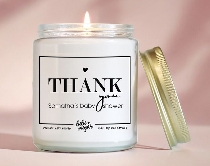 Shower Thank You Gifts, Shower Favors, Personalized Shower Favors, Personalized Candles, Custom Candles