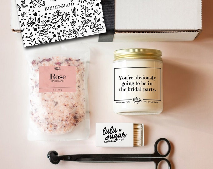 Bridesmaid Gift | Bridesmaid Gift Set | Bridal Party Gift | Bridesmaid Spa Gift Set | You're Obviously in the Bridal Party Candle