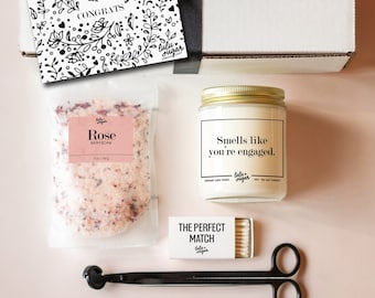 Engagement Gifts | Engagement Gift Box | Engagement Candle Gift Set | Engagement Gifts for Couple | Smells like You're Engaged Candle