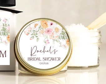 Bridal Shower Favor Body Polish | Sugar Scrub Bridal Shower Favor - All-Natural | Bouquet Label | Spa Shower Favor | Floral Shower Decor