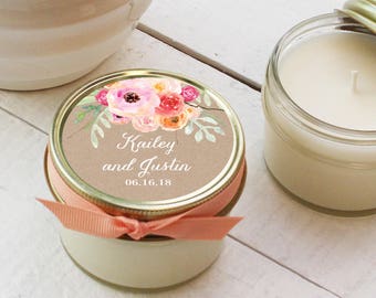 Set Of 12 4 Oz Soy Candle Wedding Favors Wedding Favor Etsy