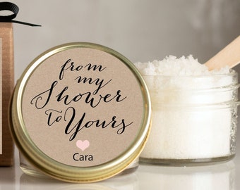 Sugar Scrub Shower Favors - From my Shower to Yours Label- All-Natural, Vegan - Bridal Shower Favor | Baby Shower Favor