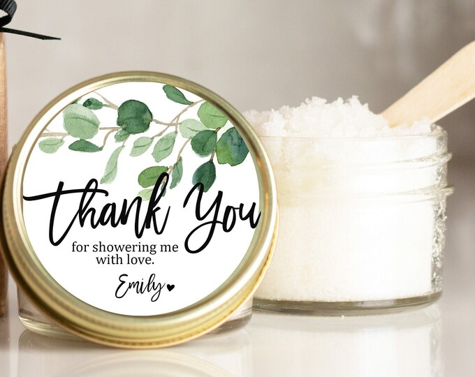 Shower Favor Sugar Scrubs - Neutral Baby Shower Favor | Baby Sprinkle Favors | Bridal Shower Favor | Sugar Scrub Favor | Eucalyptus Favor