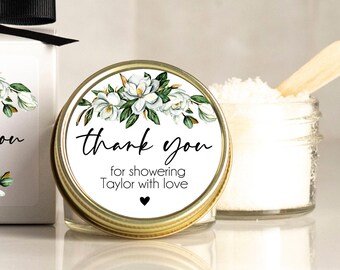 Bridal Shower Favors | Sugar Scrub Favors | Baby Shower Favor | Magnolia Shower Favor | Magnolia Label Design | Body Polish Favor