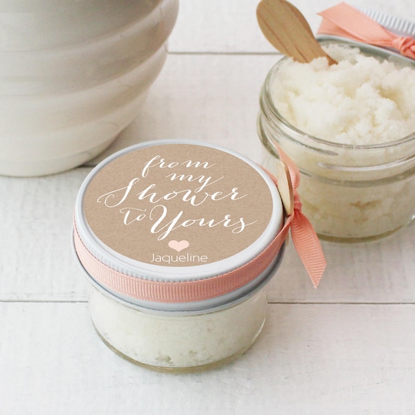 Sugar Scrub Shower Favors - From my Shower to Yours Label- All-Natural, Vegan - Bridal Shower Favor | Baby Shower Favor