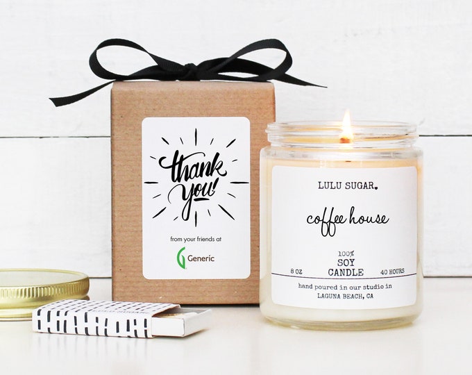 Corporate Holiday Gift Candle | Personalized Logo Candle | Company Gift with Logo | Custom Logo Gift | Custom Company Gift | Logo Candle