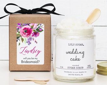 Bridesmaid Proposal Gift - Sugar Scrub Gift | Soy Candle Gift | Bridesmaid Gift Box | Bridesmaid Proposal Box | Personalized Bridesmaid Gift
