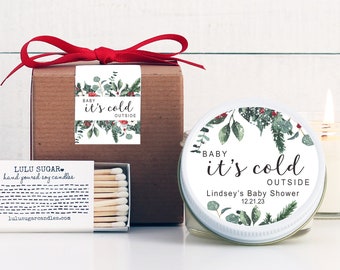 Baby It's Cold Outside Shower Favor Candles - Winter Baby Shower Favors - Personalized Baby Shower Favors | December Baby Shower Favors