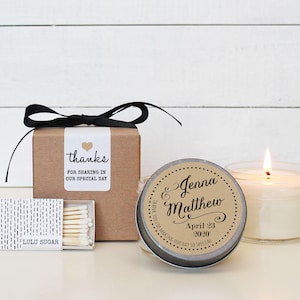 Candle Wedding Favors - Jenna Label Design - Personalized Wedding Favors | Wedding Favor Candles | Wedding Favor Candles