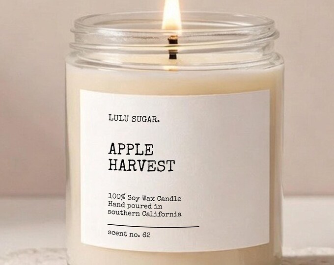 Apple Harvest Soy Candle Gift Set option, Fall Candle Gift, Wick Trimmer & Matches option, Choose Your Scent