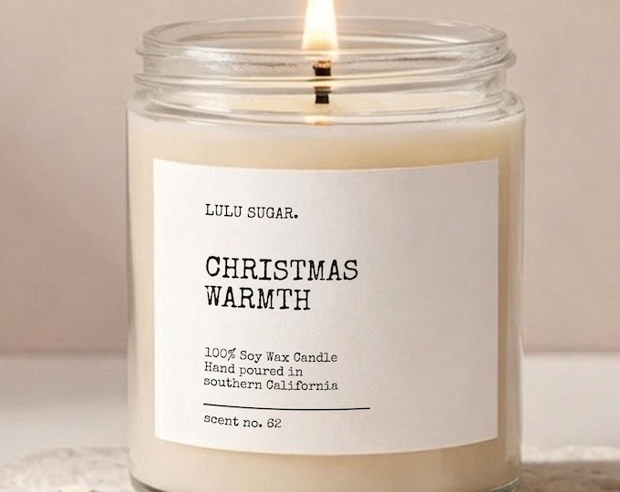 Christmas Warmth Soy Candle, Holiday Candle Gift, Scented Soy Candle, Decorative Candle, Choose Your Scent