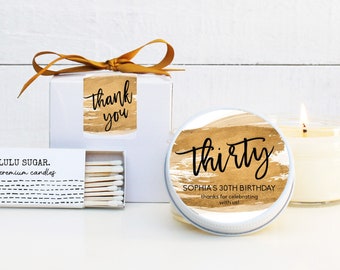 30th Birthday Party Favor Candles | Thirty Birthday Idea | Thirtieth Birthday Favor | Milestone Birthday Party Favor Candles - ANY AGE