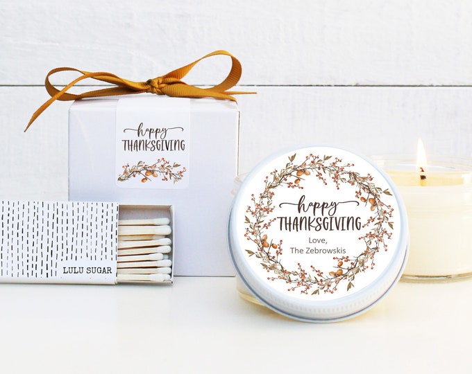 Happy Thanksgiving Candle Favors With Boxes | Thanksgiving Candles | Thanksgiving Table Favor | Thanksgiving Favors | Fall Candle