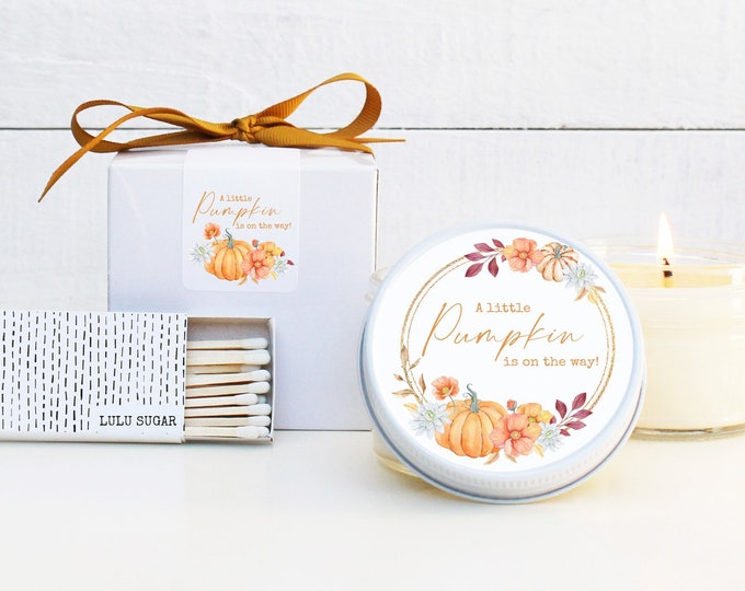 Fall Baby Shower Favor Candles | A Little Pumpkin Is On the Way Favors | Fall Candle Favors | Pumpkin Baby Shower Favors | Pumpkin Favors
