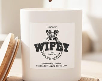 Engagement Candle Bride Box Bride to Be Box Wifey Custom Engaged Gift Engagement Present Bachelorette Gift Engaged Coworker