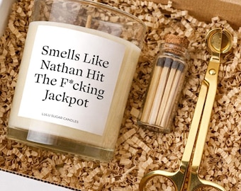 Personalized Engagement Gift Box for Her, Engagement Candle, Personalized Smells Like Candle, Funny Engagement Gift, Bride to Be Gift