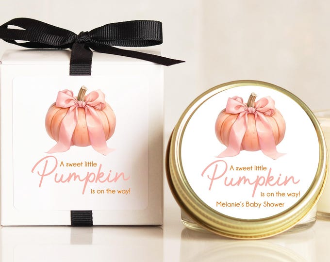 A Little Pumpkin Is On The Way Baby Shower Favors for Guests Candle Favor for Girl
