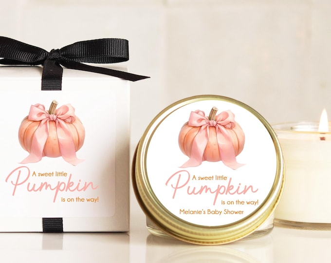 Pumpkin Baby Shower Favors: Baby Shower Candles Bulk Candle Favors A Sweet Little Pumpkin is on the Way Candles