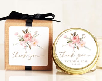 Wedding Favors for Guests in Bulk Personalized Candle Favor Blush Floral