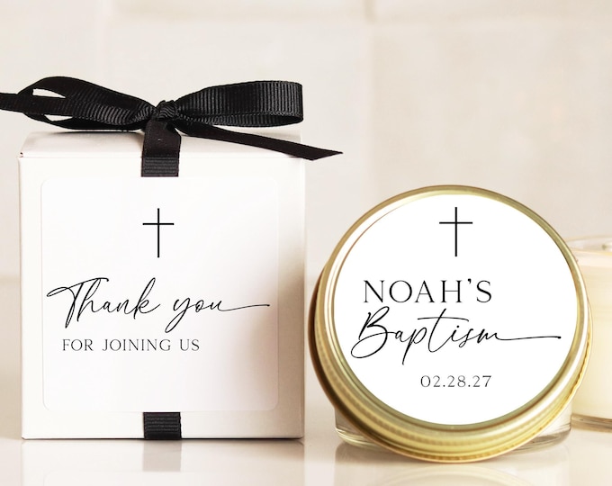 Personalized Baptism Candle Favors For Guests: Bulk Christening Party Gifts