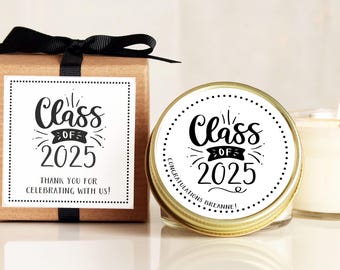 Graduation Favors | Graduation Candles | Adventure Awaits Graduation Favor | Personalized Graduation Favors | Class of 2025 Favors