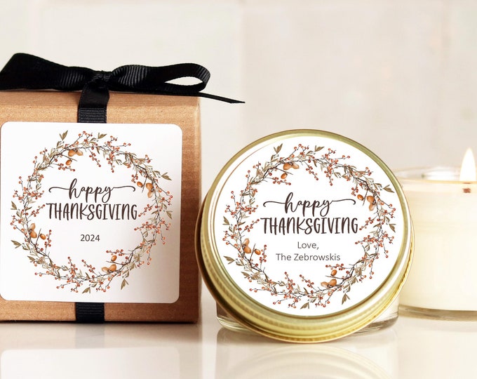 Happy Thanksgiving Candle Favors With Boxes | Thanksgiving Candles | Thanksgiving Table Favor | Thanksgiving Favors | Fall Candle