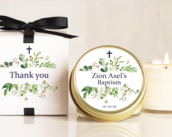 Baptism Favors Boy Baptism Party Favors Bulk Candles Communion Favors Christening Favors Baptism Candle Favors - Set of 6