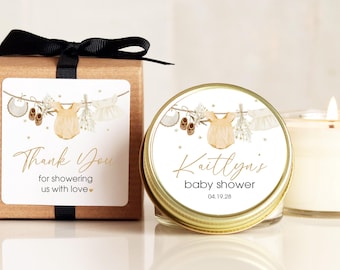 Baby Shower Favor Candles | Baby Clothes Shower Favors | Baby Clothes Shower Decor | Girl Baby Shower Favors | Personalized Candle Favors