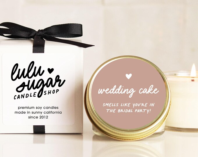 Bridal Party Gifts for Bridesmaids Gifts Candles Wedding Cake Candles Smells like you're in the bridal party Candles