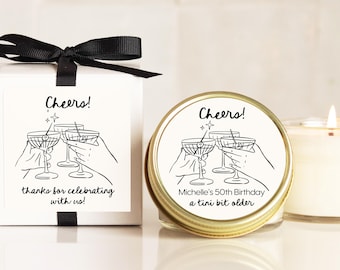 Personalized Birthday Party Favor Candle: Hand-Poured Soy Wax