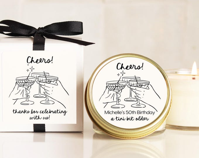 Personalized Birthday Party Favor Candle: Hand-Poured Soy Wax