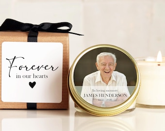 Photo Memorial Service Candles - Memorial Candles - Personalized Memorial Service Favors | In Memory of Candles | Funeral Photo Candle