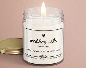 Bridal Party Gifts for Bridesmaids Gifts Candles Wedding Cake Candles Smells like you're in the bridal party Candles