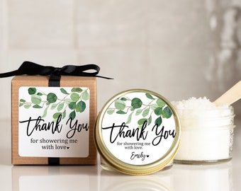 Shower Favor Sugar Scrubs - Neutral Baby Shower Favor | Baby Sprinkle Favors | Bridal Shower Favor | Sugar Scrub Favor | Eucalyptus Favor