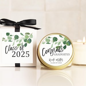 Personalized Graduation Favor Candle: Eucalyptus, Class of 2025
