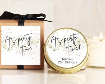 Party Favor Candles: Personalized Confetti Soy Wax Birthday Favors