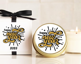 Happy New Year Candles | Happy 2025 New Year's Favors | New Year's Eve Pary Favors | New Year's Gifts | New Year's Holiday Gifts