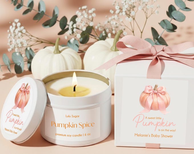Pumpkin Baby Shower Favors: A Sweet Little Pumpkin is on the Way Candles