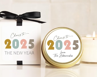 New Years Ever Party Favors Cheers to 2025 Happy New Year Gifts Holiday Candles Personalized Candle Gifts