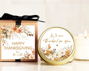 Thanksgiving Candles | Thanksgiving Table Decor | Personalized Candles | Thanksgiving Gifts | Thanksgiving Favors | Boxed Candles