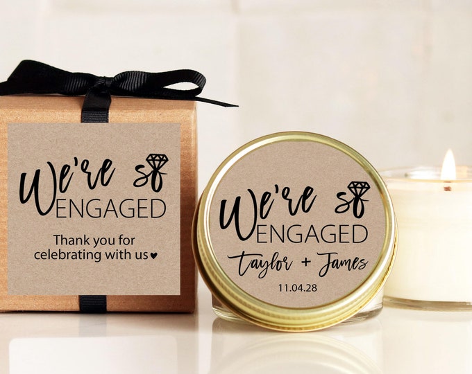 Engagement Party Favor Candles - We're So Engaged Candles | Engagement Candle Favors | Engagement Party Decor | Engagement Favors