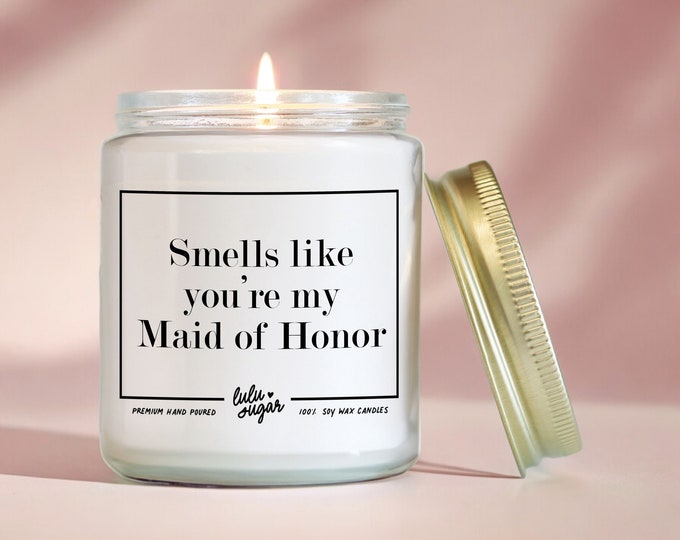 Maid of Honor Gifts | Maid of Honor Candle | Personalized Bridal Party Gifts | Wedding Party Gift Candle | Maid of Honor Proposal Gift
