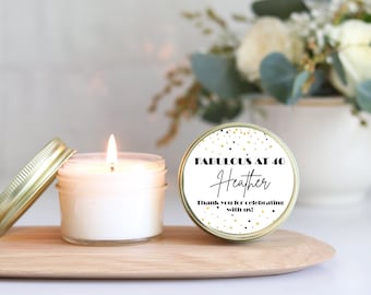 Personalized Birthday Party Favor Candles: Milestone Confetti Design