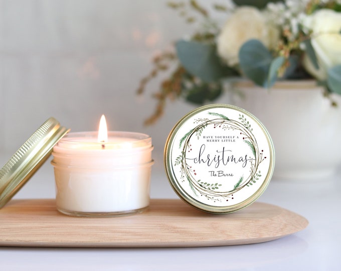 Christmas Candles - Have Yourself A Merry Little Christmas | Holiday Candle Gift | Personalized Candles | Neighbor Christmas Gift