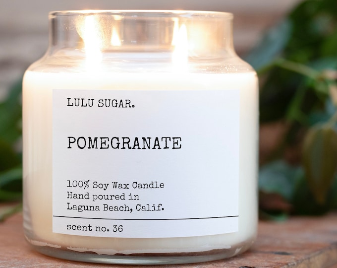 Pomegranate Scented Candle | Fall Candles | Soy Candles | Clean Candles | Handmade Candles | Small Batch Candles | Fruity Candles
