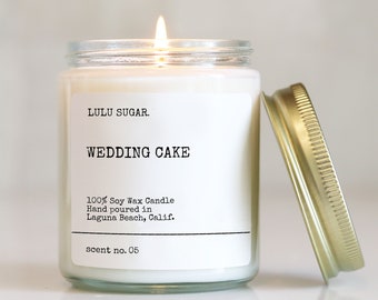 Wedding Cake Scented Soy Candle | Soy Candle Gift | Engagement Gift | Premium Soy Candle | Bridesmaid Gift | Wedding Gift